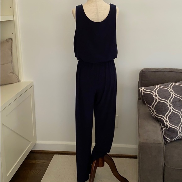 Navy blue sleeveless jumpsuit. Size M - Picture 4 of 5